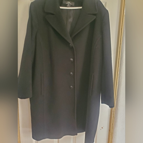 Elegant L.L.Collezioni Italia Black 100% Cashemere Women's Coat, Size 22W - Picture 3 of 8